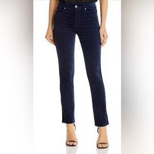 NWT AG Jeans Mari Tuxedo Stripe Deep Trenches Velvet Pants 26